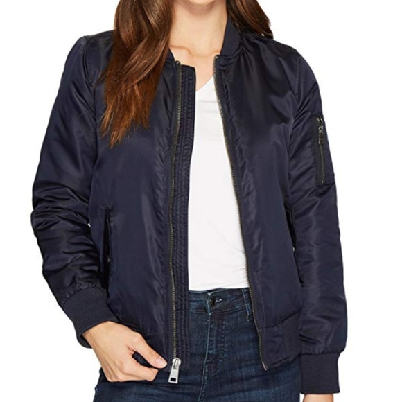 iris Jackets & Blazers - NWOT Navy Cropped Bomber Jacket Windbreaker Coat